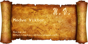 Medve Viktor névjegykártya